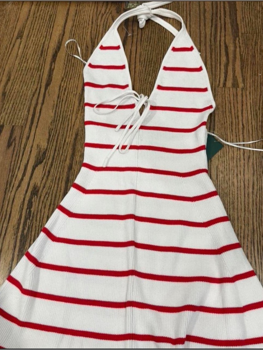 Mini backless stripped dress